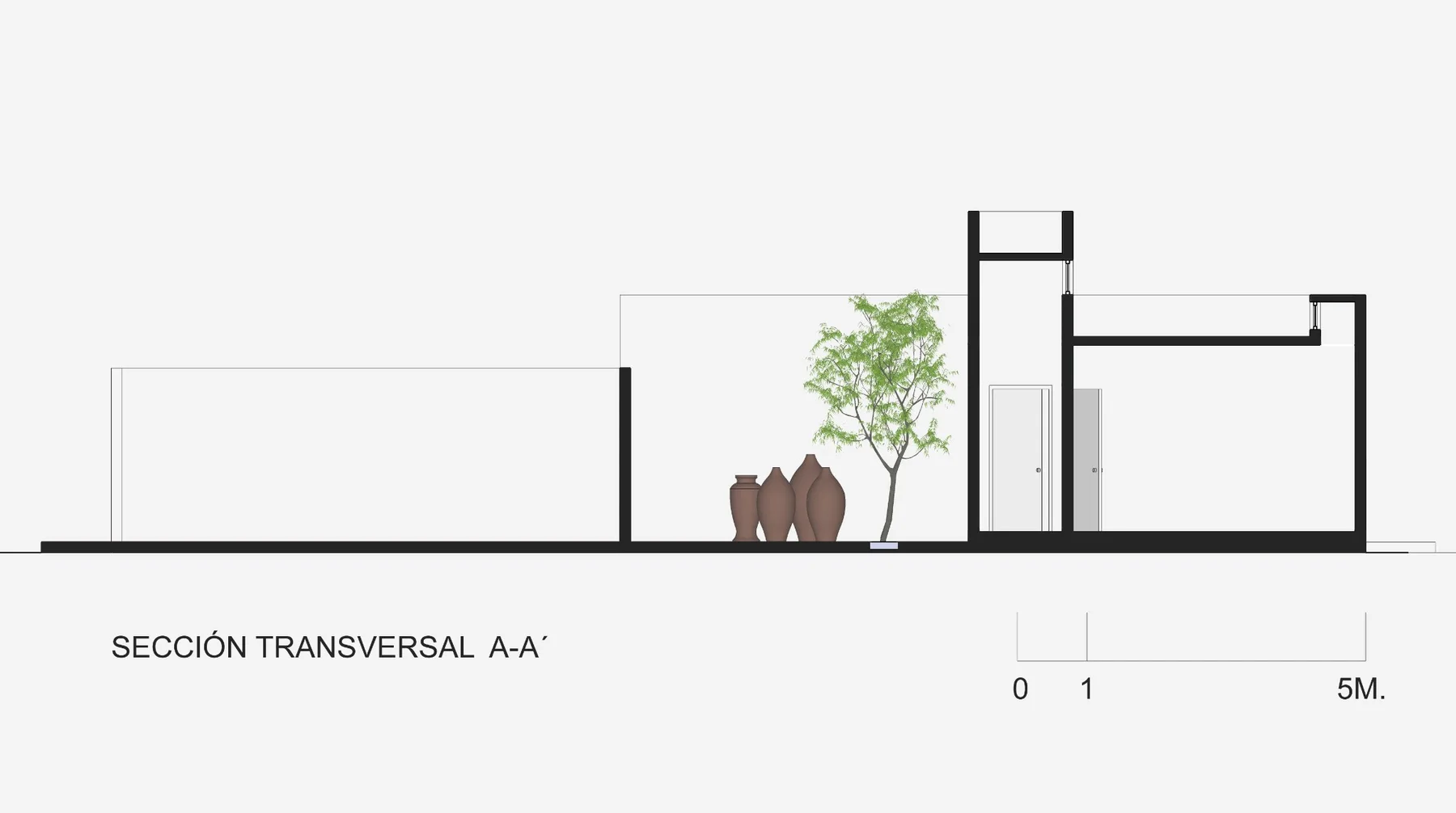 Casa Bulej — Sección transversal A–A’
