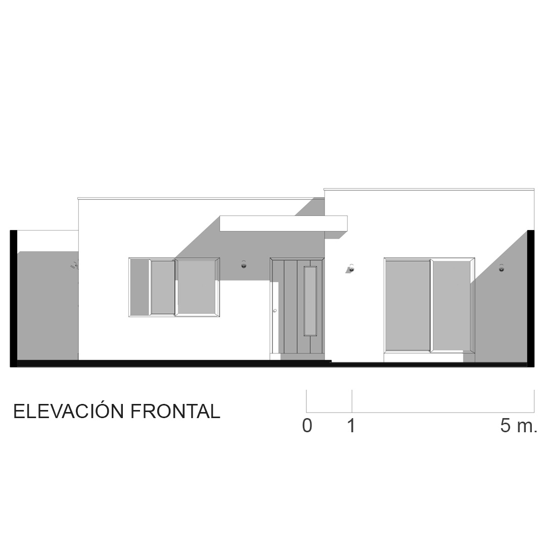 Vivienda Chuscaj — Elevación frontal