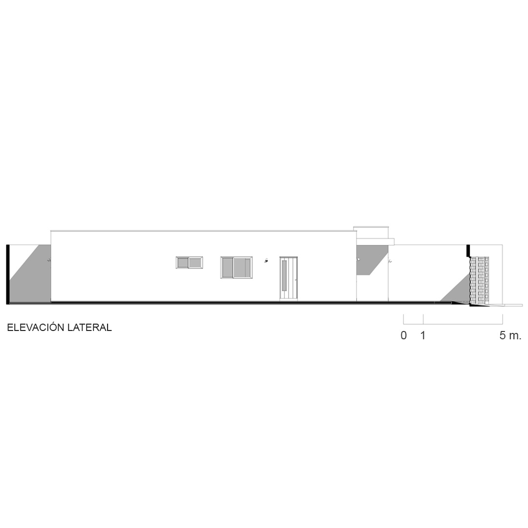 Vivienda Chuscaj — Elevación lateral