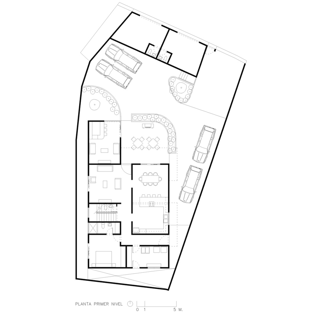 Vivienda Potrero — Planta arquitectónica — primer nivel